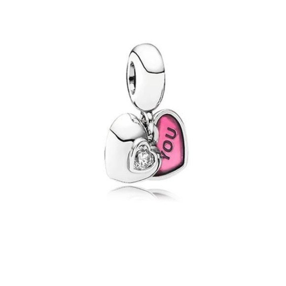 Pandora You & Me Heart Dangle Charm (retired) - Picture 2 of 5